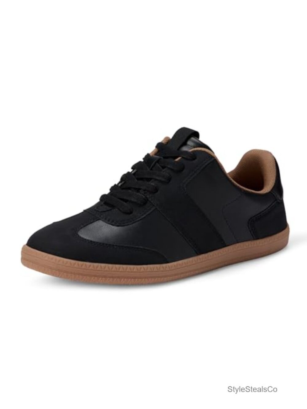 Women's Low Top Retro Sneaker Faux Leather Lace-Up Casual
